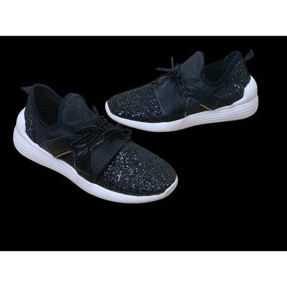 Forever Women's Athletic Black Glitter Slip-On Sneaker Casual Shoe Size 8 - Picture 2 of 10